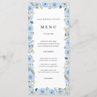 Cartes de menu vintage Floral Mariage