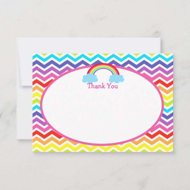 Cartes de Merci d'anniversaire d'arc-en-ciel (Devant)