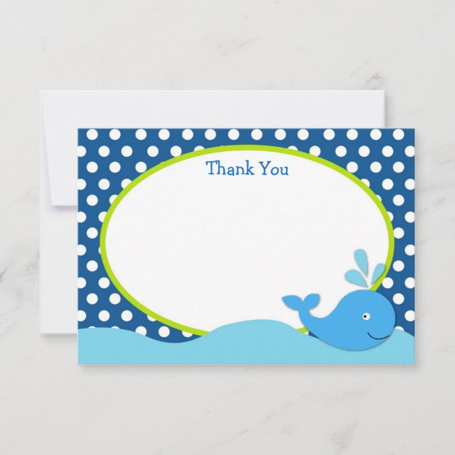 Cartes de Merci d'anniversaire de baleine (Devant)