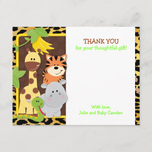 Cartes de Merci de baby shower d'amis de jungle de