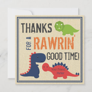 Cartes de Merci de dinosaure