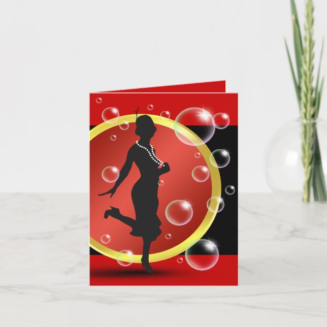 Cartes de Merci de fille d'aileron des années 20 (Devant)