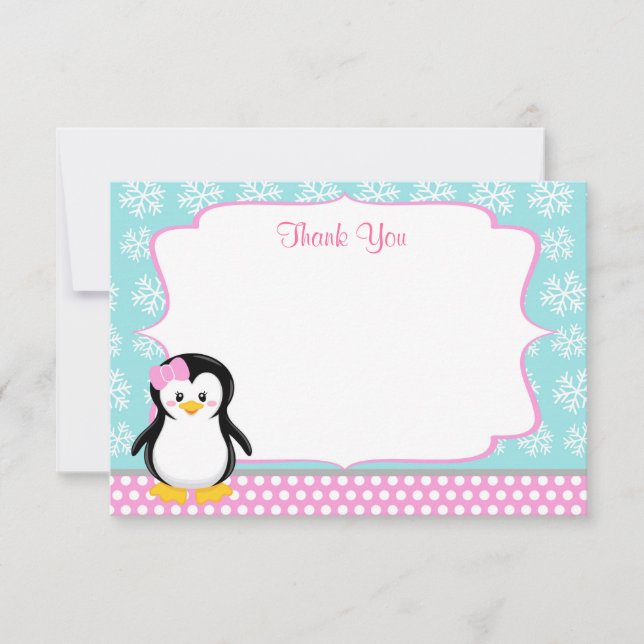 Cartes de Merci de flocon de neige d'hiver de (Devant)