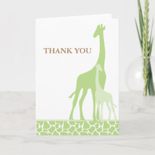 Cartes de Merci de girafe de maman et de bébé
