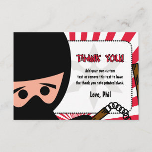 Cartes de Merci de guerrier de Ninja