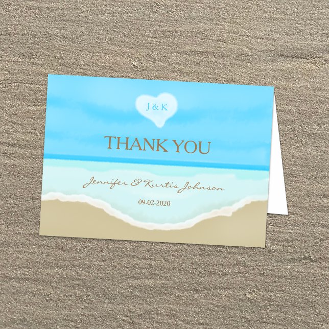 Cartes de Merci de mariage de plage (Créateur téléchargé)