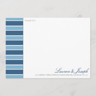 Cartes de Merci de rayure bleue