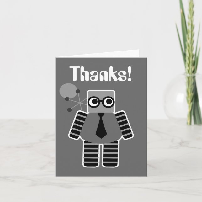 Cartes de Merci de robot de geek (Devant)