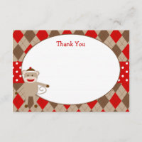 Cartes de Merci de singe de chaussette