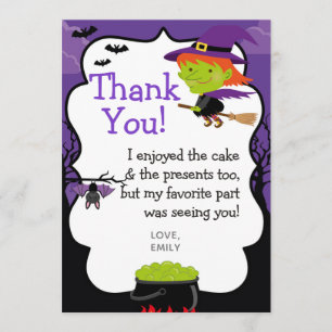 Cartes de Merci de sorcière de Halloween