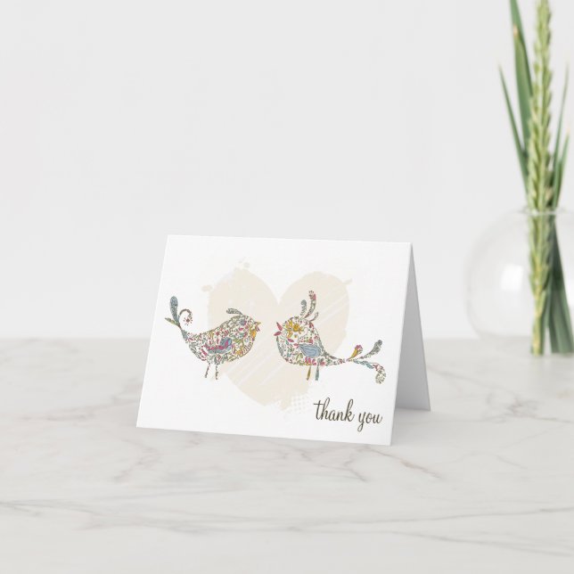 Cartes de Merci d'inséparables (Devant)