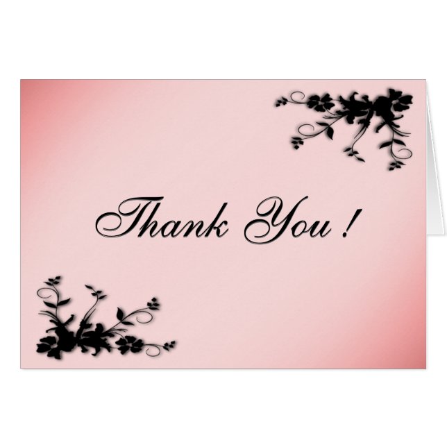 Cartes de Merci Rose Blank (Devant Horizontal)