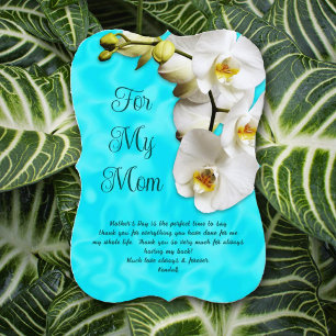 Cartes de message de la fête des mères Aqua Orchid