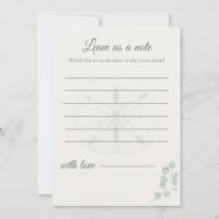 Cartes de messages de mariage Sand Dollar |