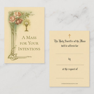Cartes de messe catholique Offrande Calice Roses C