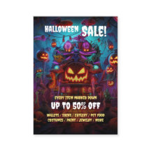 Cartes de mini-flyers pour soldes de fête d'Hallow