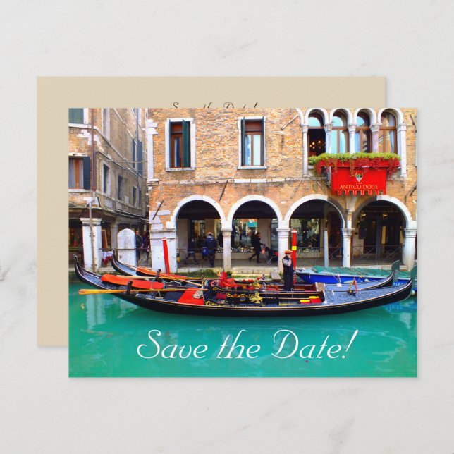 Cartes de mise en demeure de gondoles vénitiennes (Devant / Derrière)