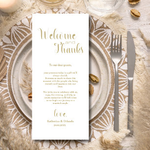 Cartes de mise en place 'Bienvenue & Merci' Taupe