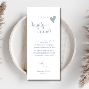 Cartes de mise en place Famille et Amis Bleu Pouss