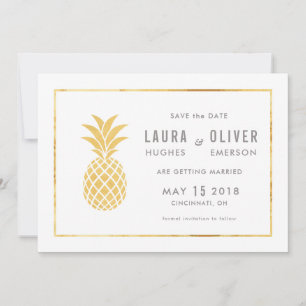 Cartes de mise en vente simple or et ananas