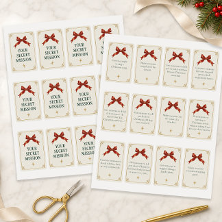 Cartes de Mission Secrète de Noël Jeu de Famille