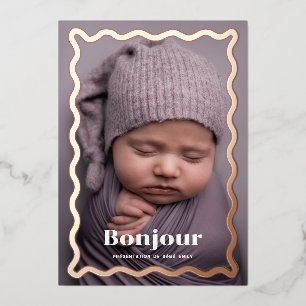 Cartes de naissance fantaisistes en or rose