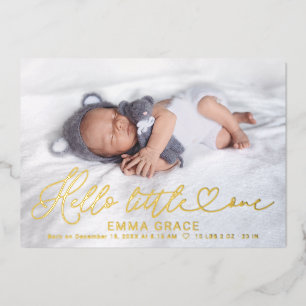 Cartes de naissance photo avec un joli script