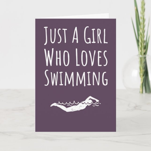 Cartes de natation roses mignonnes pour bébé fille (Devant)