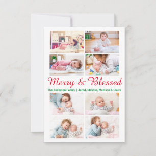 Cartes de Noël 3x5 Joyeux & Bénis 8 Photos