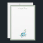 Cartes de Noël à l'aquarelle sur le thème de la me<br><div class="desc">Dites merci à vos amis et à votre famille avec mes cartes de vœux personnalisées festives et mignonnes. Elles présentent le nom de votre famille ou votre monogramme dans une typographie à la main avec une tortue marine peinte avec un brin de verdure et des baies rouges dans mon art...</div>