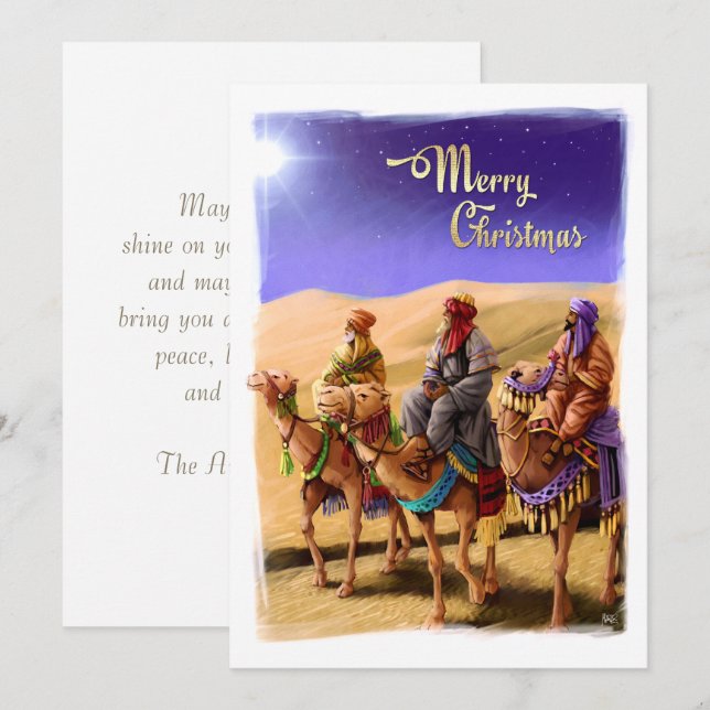 Cartes de Noël à trois hommes sages (Devant / Derrière)