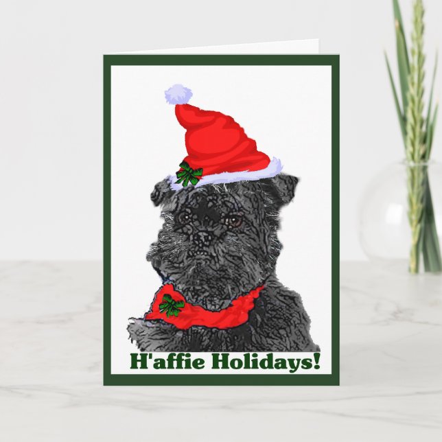 Cartes de Noël Affenpinscher Personnalisées (Devant)