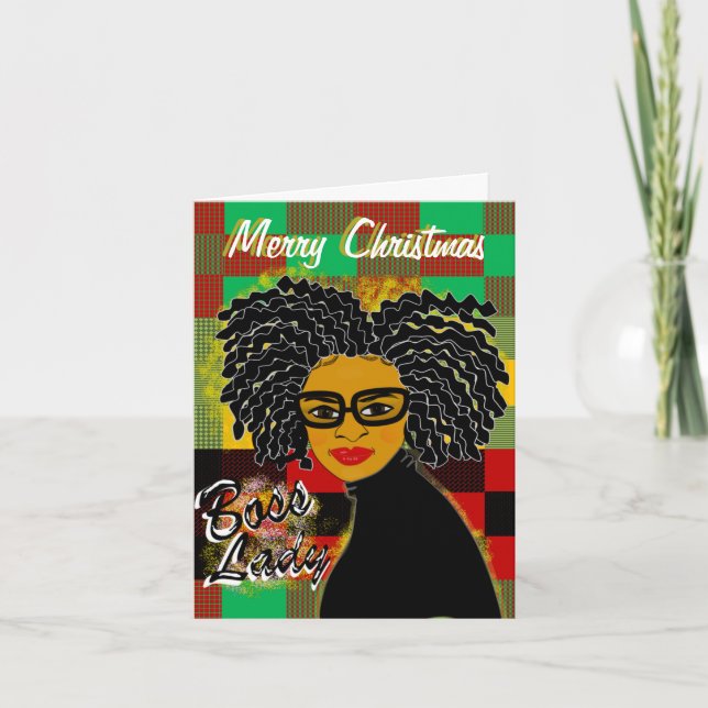 Cartes de Noël afro-américaines Boss Lady (Devant)