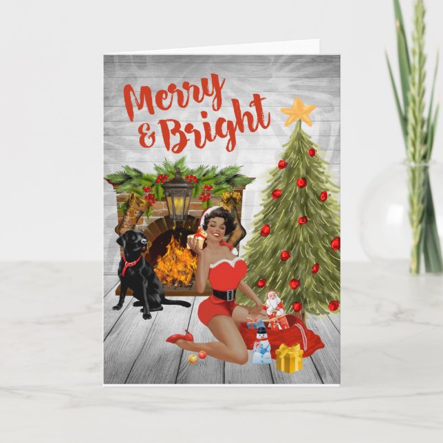 Cartes de Noël afro-vintages (Devant)