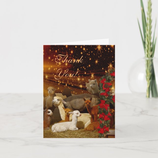 Cartes de Noël Alpaca Merci (Devant)