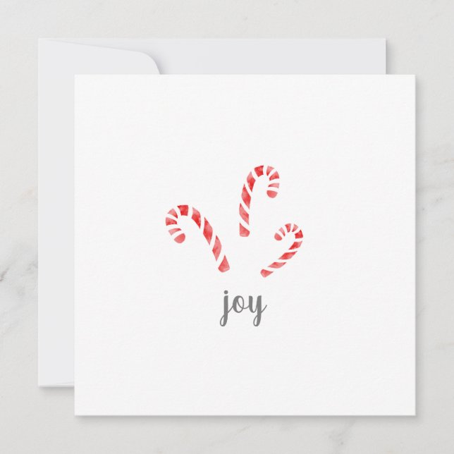 Cartes de Noël au bonbon à l'aquarelle (Devant)
