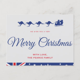 Cartes de Noël australiennes Drapeau Kangourou Joy