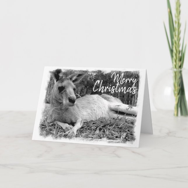 Cartes de Noël australiennes - Kangaroo (Devant)
