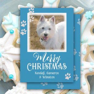 Cartes de Noël avec empreintes de pattes et photo