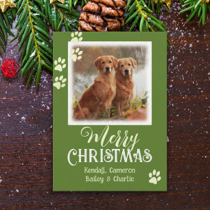 Cartes de Noël avec empreintes de pattes et photo