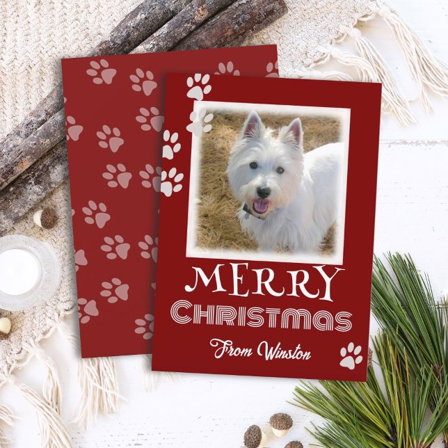 Cartes de Noël avec empreintes de pattes et photo  (Créateur téléchargé)