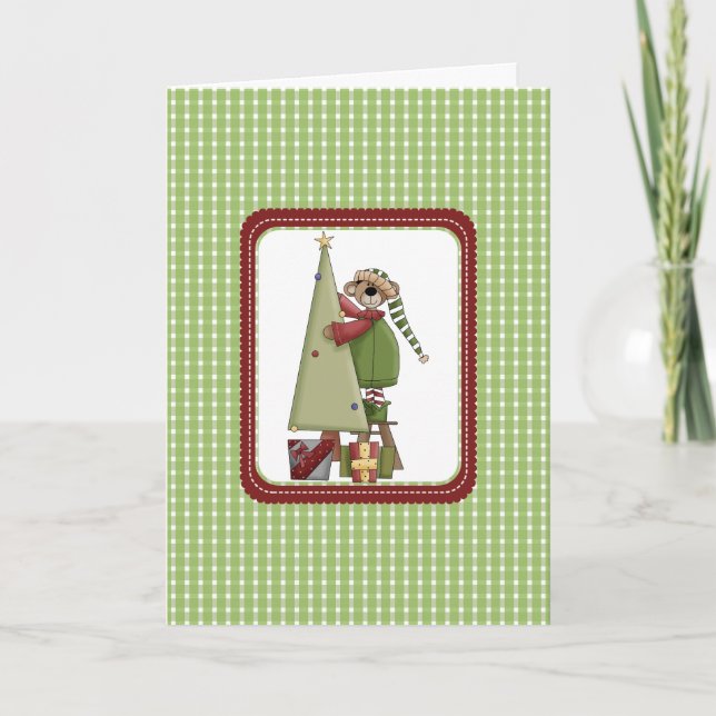 Cartes de Noël Beary mignonne (Devant)