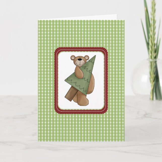 Cartes de Noël Beary mignonne (Devant)