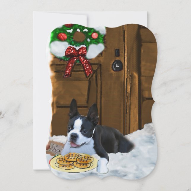 Cartes de Noël Boston Terrier (Devant)