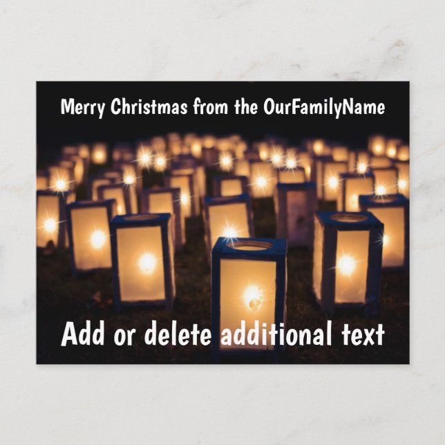 Cartes de Noël Bougies Lanternes Personnaliser (Devant)