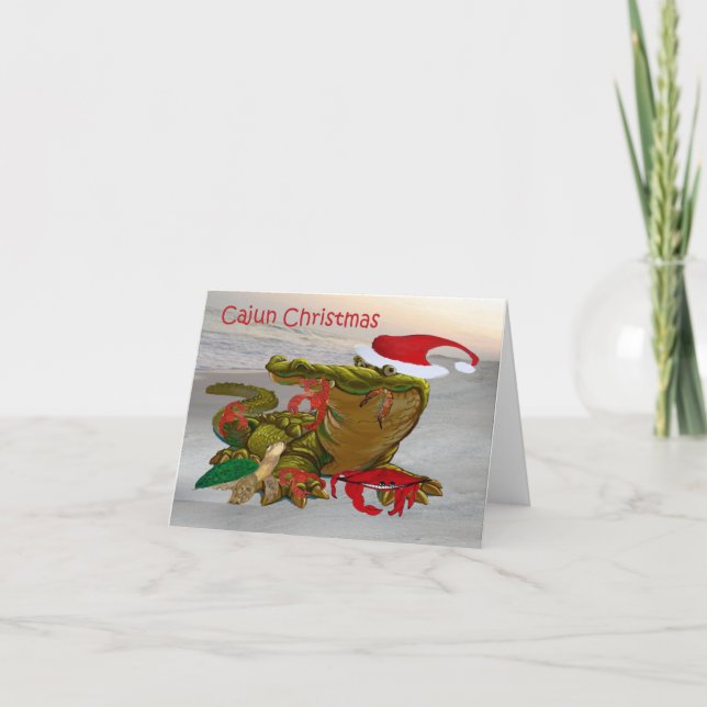 Cartes de Noël cajuns de vacances au bayou (Devant)