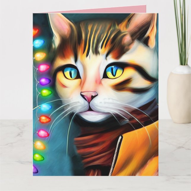  CARTES DE NOËL CHAT ANTHROPOMORPHE (Devant)