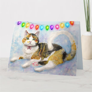 CARTES DE NOËL CHAT TORTIE CALICO