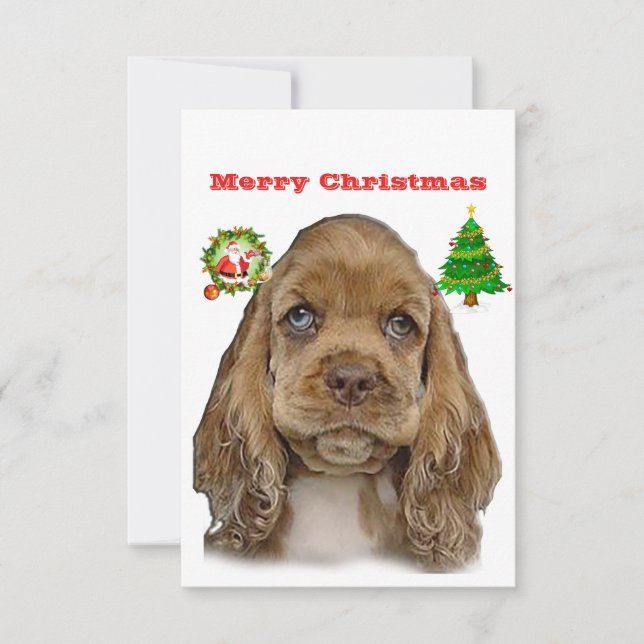 Cartes de Noël Cocker spaniel (Devant)