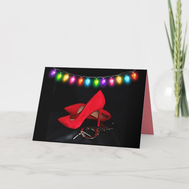 CARTES DE NOËL COQUINES POUR MARI MENOTTES (Devant)